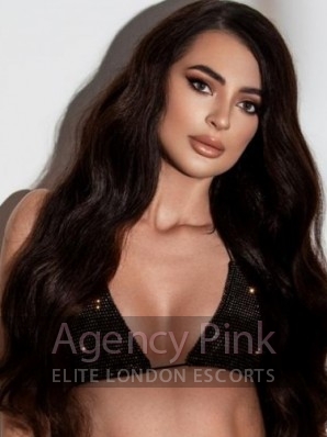 Top agency escort Electra with her long dark hair and beautiful model features Picture 3